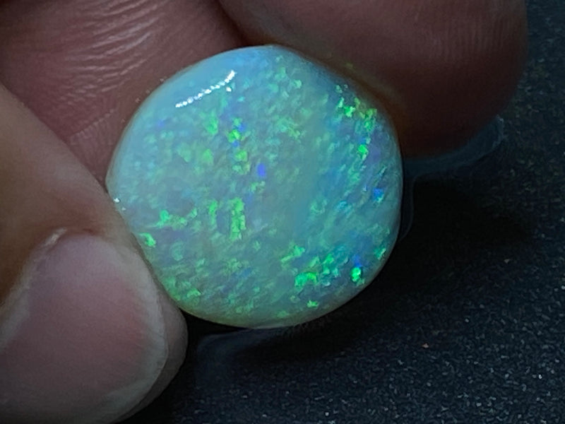 10 Cts Natural Australian Crystal Opal, Polished, Coober Pedy, Bright Greens