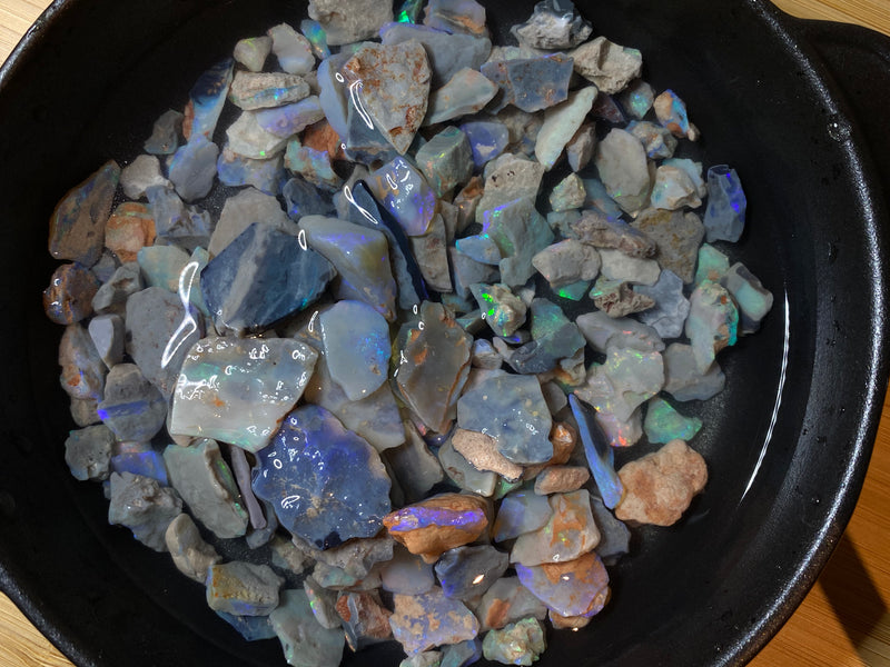 5oz Natural Australian Opal Parcel, Lightning Ridge In The Rough, Small and Flat Stones.