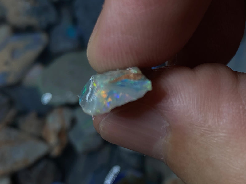 5oz Natural Australian Opal Parcel, Lightning Ridge In The Rough, Small and Flat Stones.