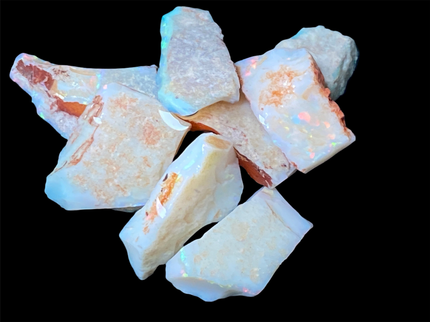 80 Carats or 0.5oz, Natural Australian Opal Parcel, 9 Stones, In The Rough, Coober Pedy