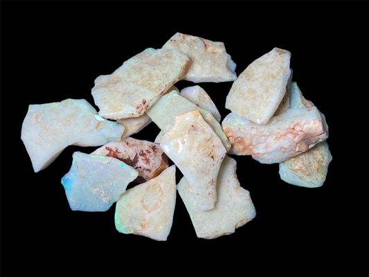 120 Carats Natural Australian Opal, 16 Stones In The Rough, Coober Pedy, All Colours