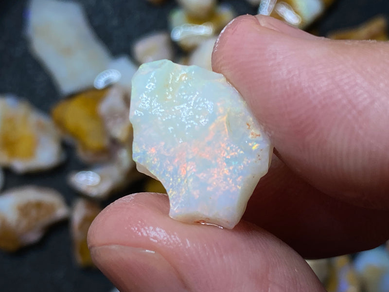1.5oz 200 Ct Natural Australian Opal Parcel, Coober Pedy In The Rough, Small Stones With Colour