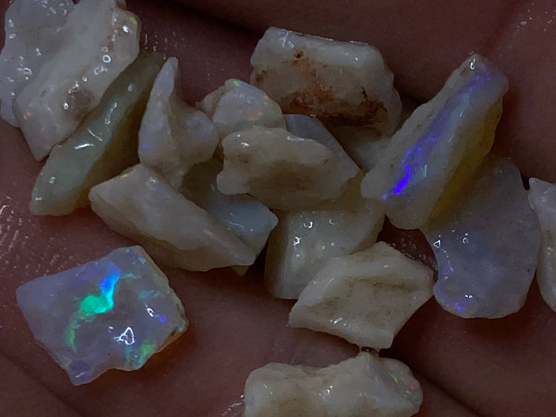 400 Cts Natural Australian Opal Parcel, Small Stones, Coober Pedy Crystal and White  In The Rough.
