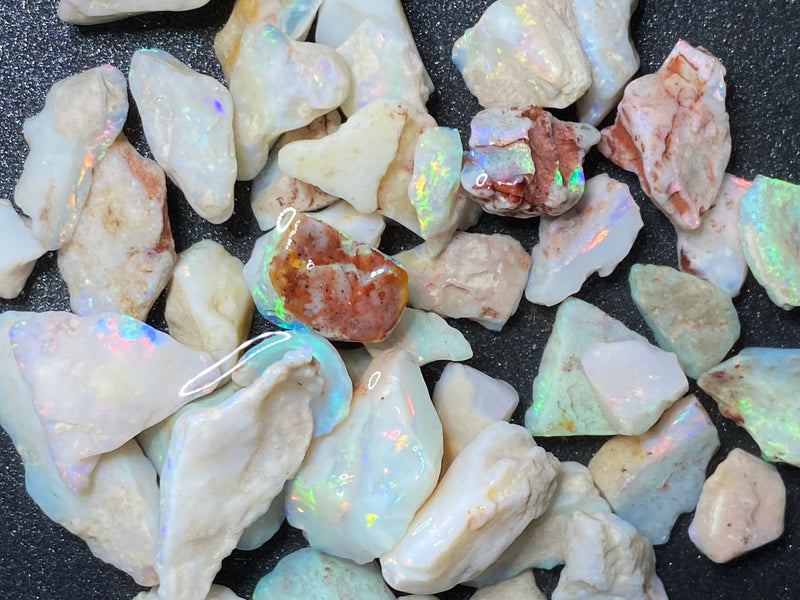 1.4oz Natural Australian Opal Parcel, Coober Pedy Crystal and White In The Rough