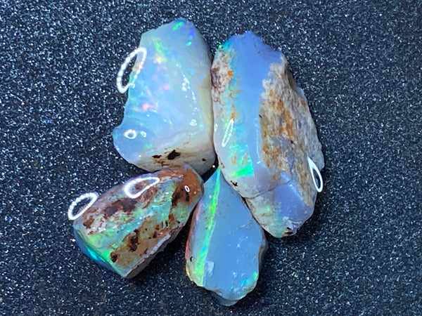 28 Cts Natural Australian Opal Parcel, Lambina In The Rough, Bright Gems