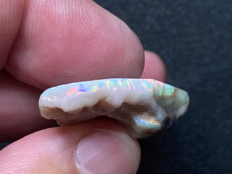 30Ct Natural Australian Opal, Coober Pedy In The Rough, Dark Crystal, Full Spectrum Of Bright Colour