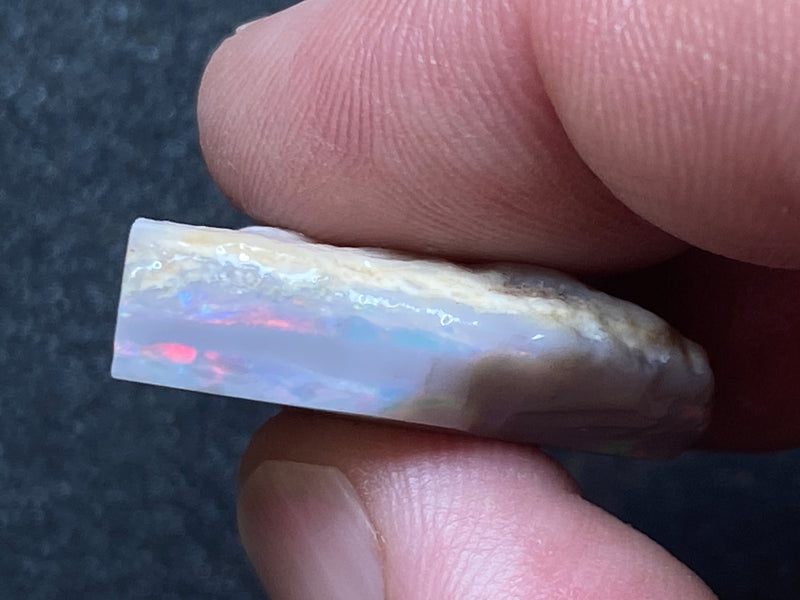 23Ct Natural Australian Opal Stone, Coober Pedy In The Rough, Dark Opal With Magnificent Colour