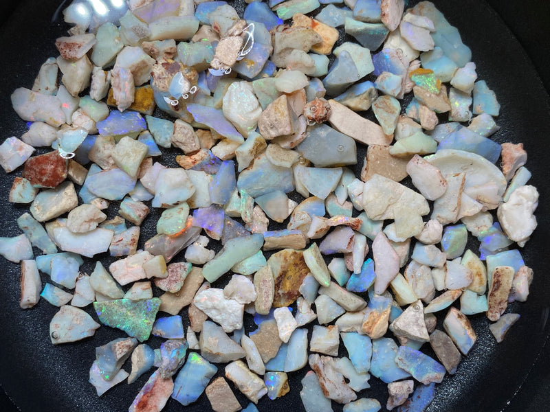 2oz Natural Australian Opal Parcel, Coober Pedy In The Rough, Small Stones And Chips