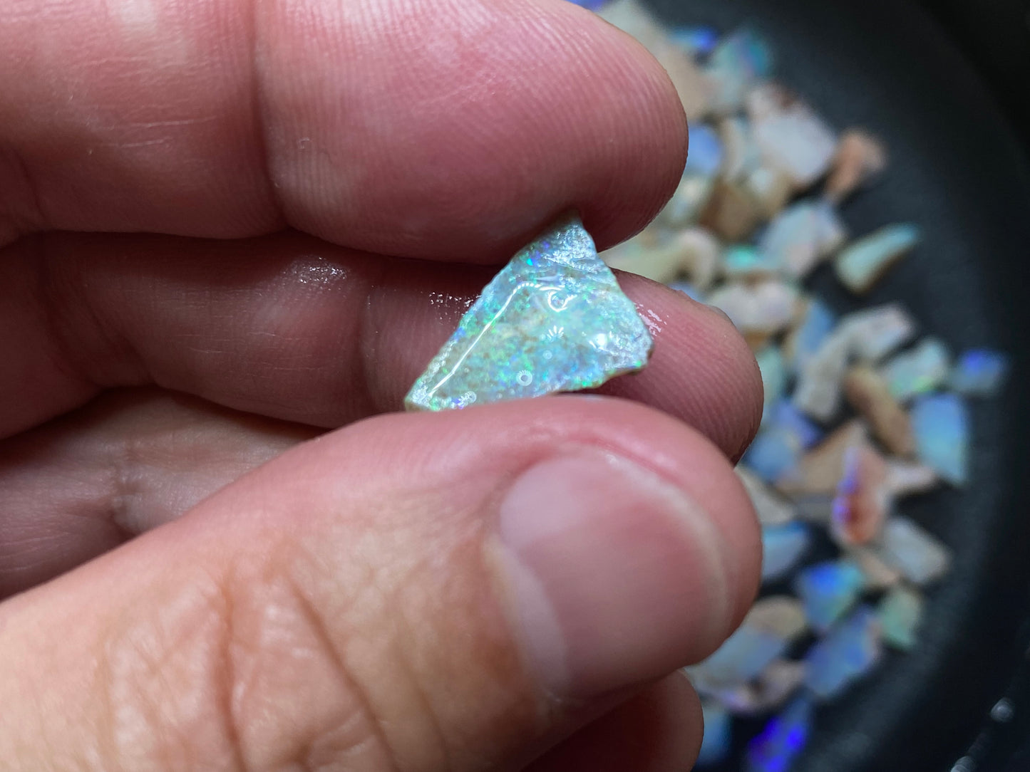 2oz Natural Australian Opal Parcel, Coober Pedy In The Rough, Small Stones And Chips