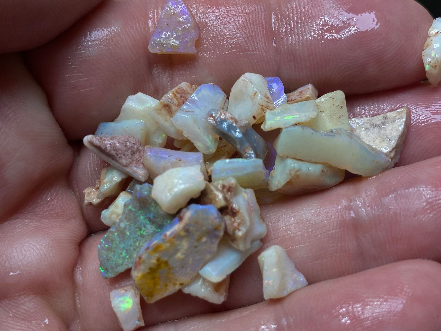 2oz Natural Australian Opal Parcel, Coober Pedy In The Rough, Small Stones And Chips