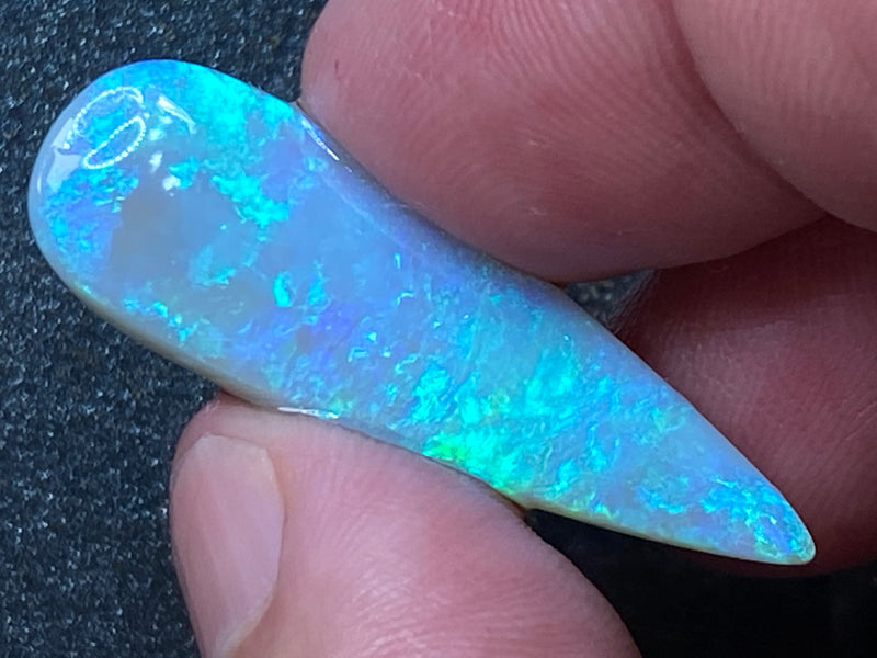 13Cts Polished Natural Australian Opal, Lightning Ridge, Huge Tear Drop Ready To Set
