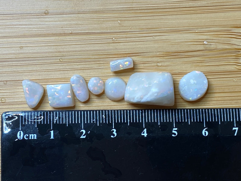 20 Cts Natural Australian Opal Parcel, 8 Stones, Rubs, Opal Valley, Lots Of Reds.