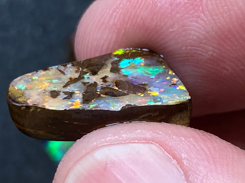 23 CTS Natural Australian Opal Parcel, Boulder Opal 4 Rubs, Amazing Colours