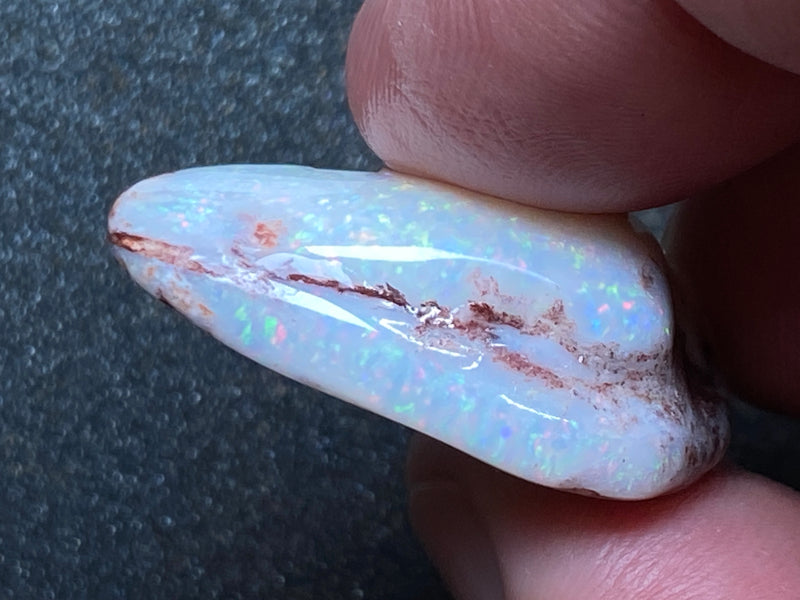 28 Cts, Natural Australian Opal Shell, Rub / Rough, Coober Pedy, Beautiful Pin Fire Colour