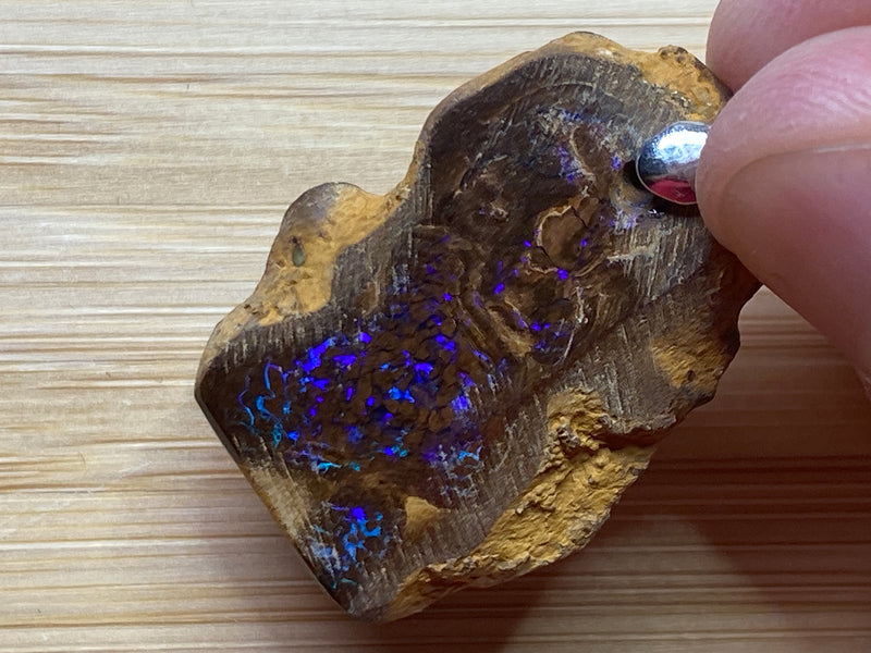 Natural Australian Boulder Pendant, 34Cts, Beautiful Electric Blues and Greens