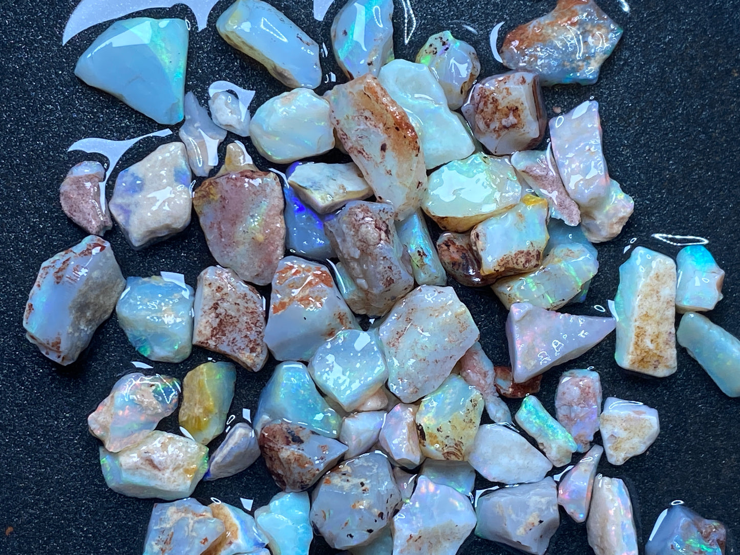 1oz Natural Australian Opal Parcel, Mixed Fields, Small Rough Stones, Coober Pedy and Lambina