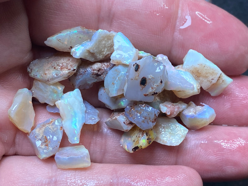1oz Natural Australian Opal Parcel, Mixed Fields, Small Rough Stones, Coober Pedy and Lambina