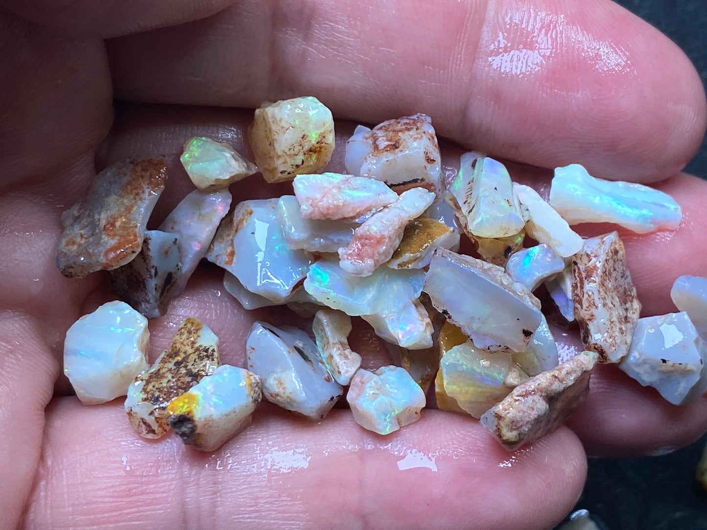 1oz Natural Australian Opal Parcel, Mixed Fields, Small Rough Stones, Coober Pedy and Lambina