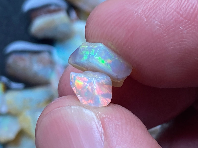 1oz Natural Australian Opal Parcel, Mixed Fields, Small Rough Stones, Coober Pedy and Lambina