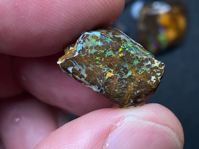 1oz Natural Australian Opal Parcel, 8 Stones, Boulder In The Rough, Great Colours