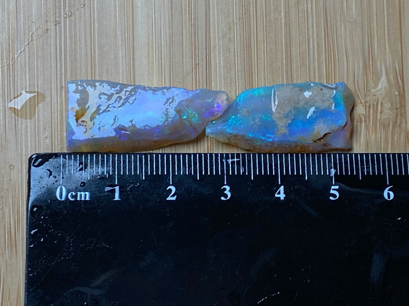 25 Cts Natural Australian Crystal Opal, 2 Stones In The Rough, Coober Pedy AAA Grade.