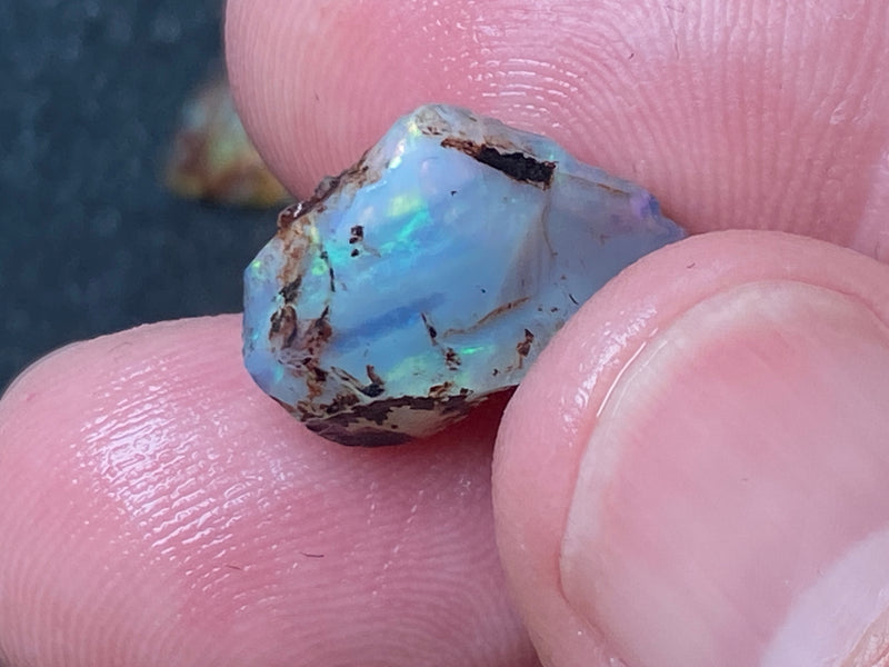 30 Cts Natural Australian Opal Parcel, 7 Small Stones In The Rough, Lambina