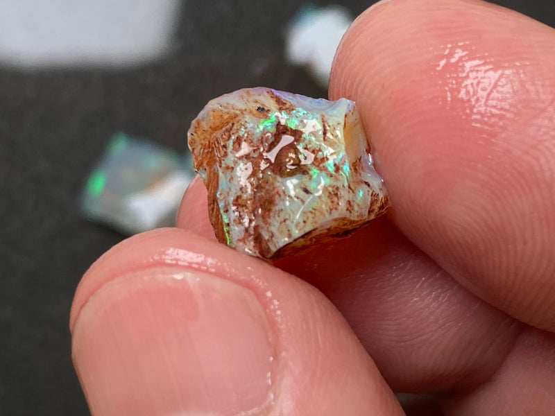 0.5oz Natural Australian Dark Crystal Opal, Small Lambina Stones In The Rough