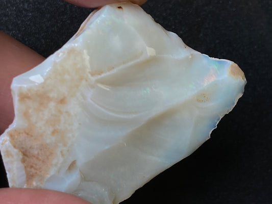 0.7oz Natural Australian Opal Stone, Coober Pedy In The Rough, Arrow Head Shape, Thick Colour Bar