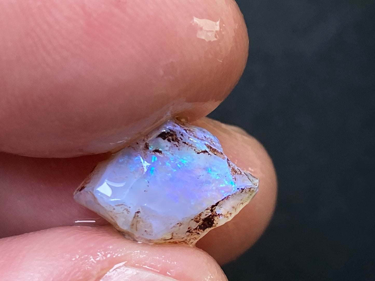 50 Carats, Natural Australian Dark Crystal Opal Parcel, 10 Lambina Small Stones In The Rough