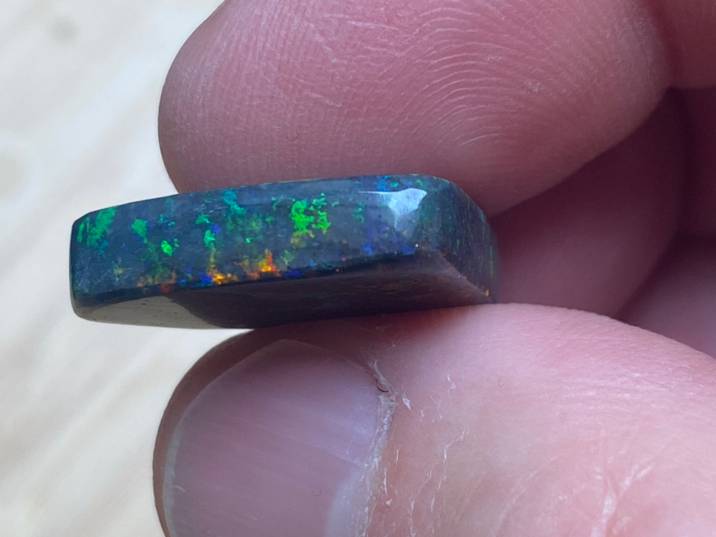 13 Carats, Black Andamooka Matrix Opal Polished Heart, AAA Grade, Ready To Set, Double Sided