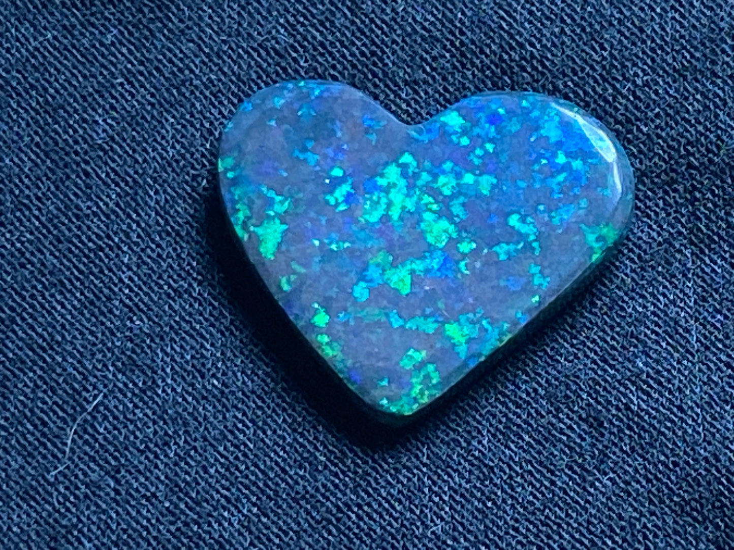 13 Carats, Black Andamooka Matrix Opal Polished Heart, AAA Grade, Ready To Set, Double Sided