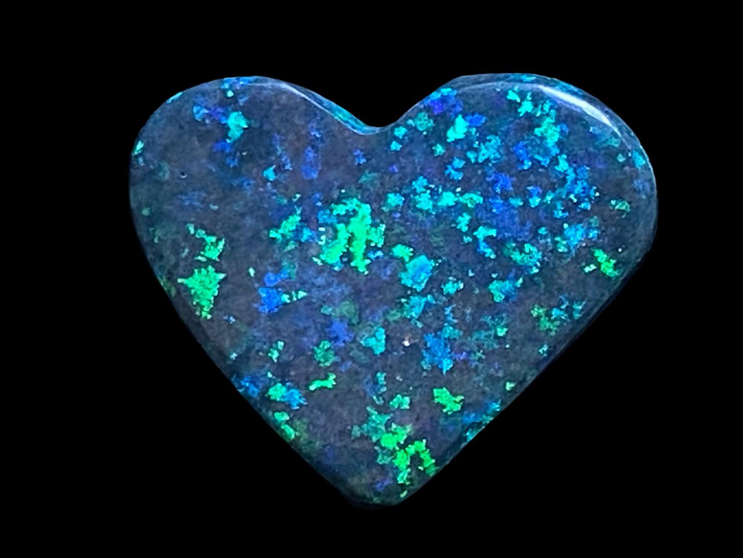 13 Carats, Black Andamooka Matrix Opal Polished Heart, AAA Grade, Ready To Set, Double Sided