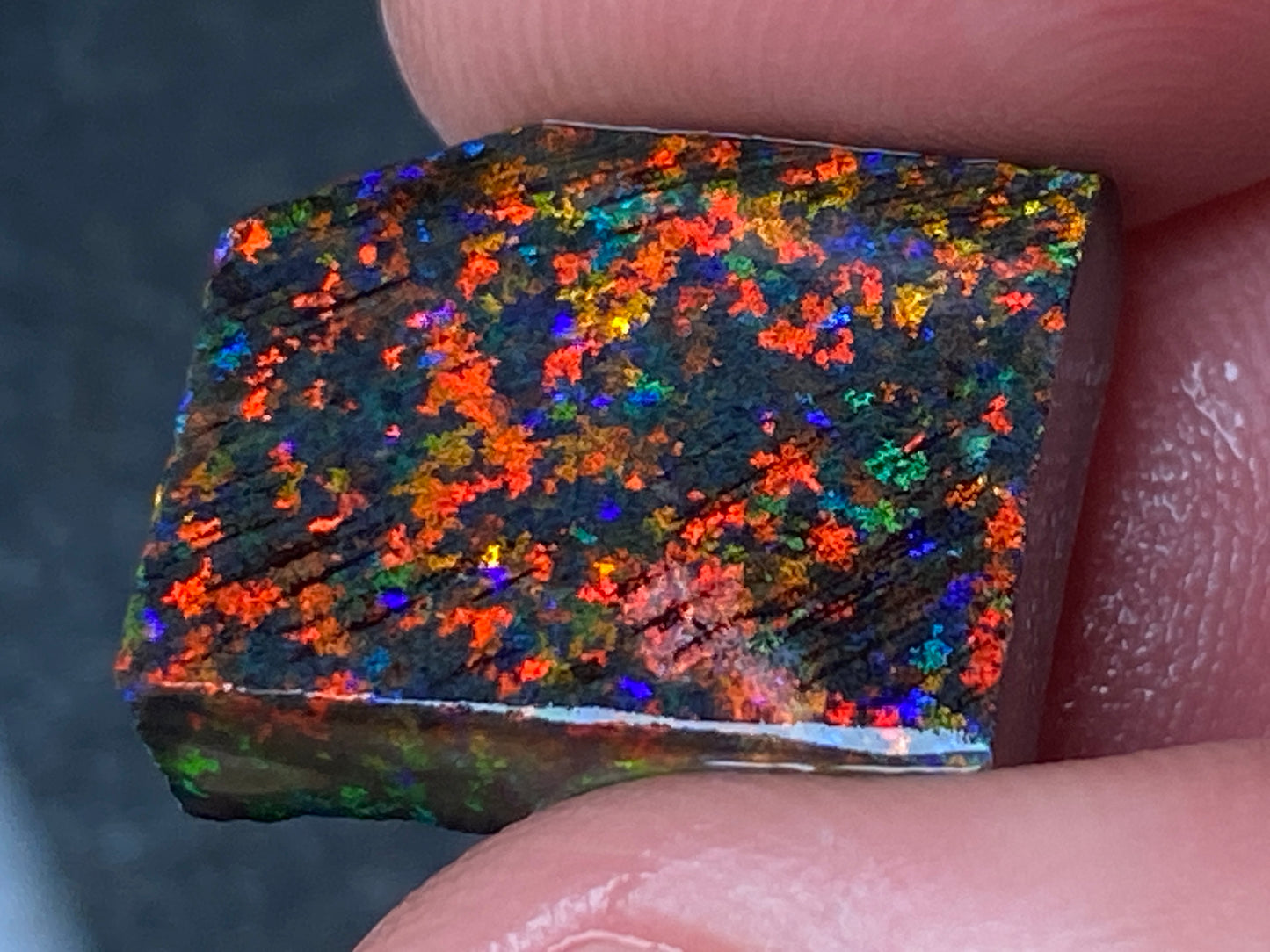 13 Carats, Andamooka Black Matrix Opal, In The Rough, AAA Quality, Double Sided B5 Brightness