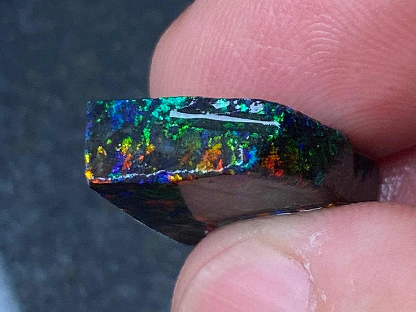 13 Carats, Andamooka Black Matrix Opal, In The Rough, AAA Quality, Double Sided B5 Brightness