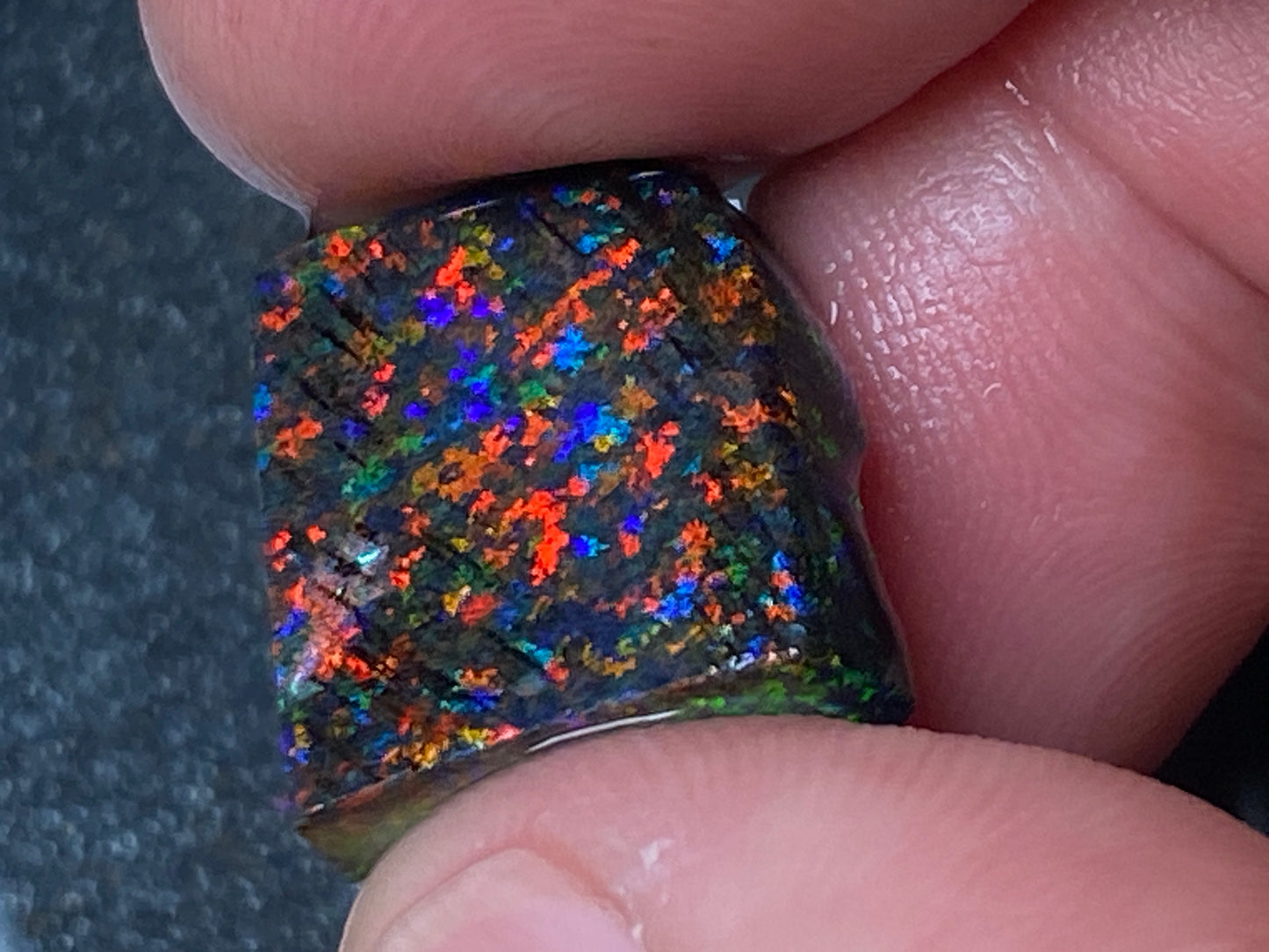 13 Carats, Andamooka Black Matrix Opal, In The Rough, AAA Quality, Double Sided B5 Brightness