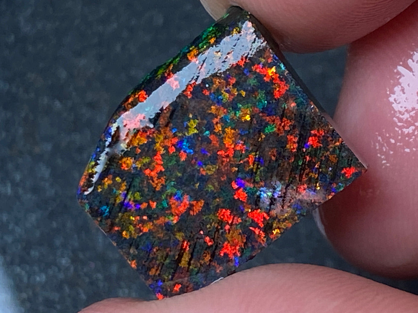 13 Carats, Andamooka Black Matrix Opal, In The Rough, AAA Quality, Double Sided B5 Brightness