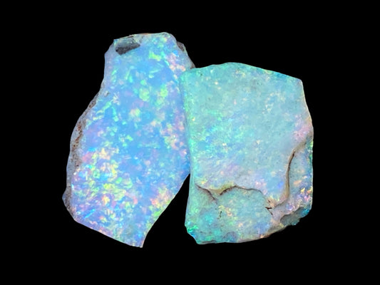 16 Cts Natural Australian Crystal Opal Parcel, 2 stones, In The Rough, Coober Pedy, AAA Grade