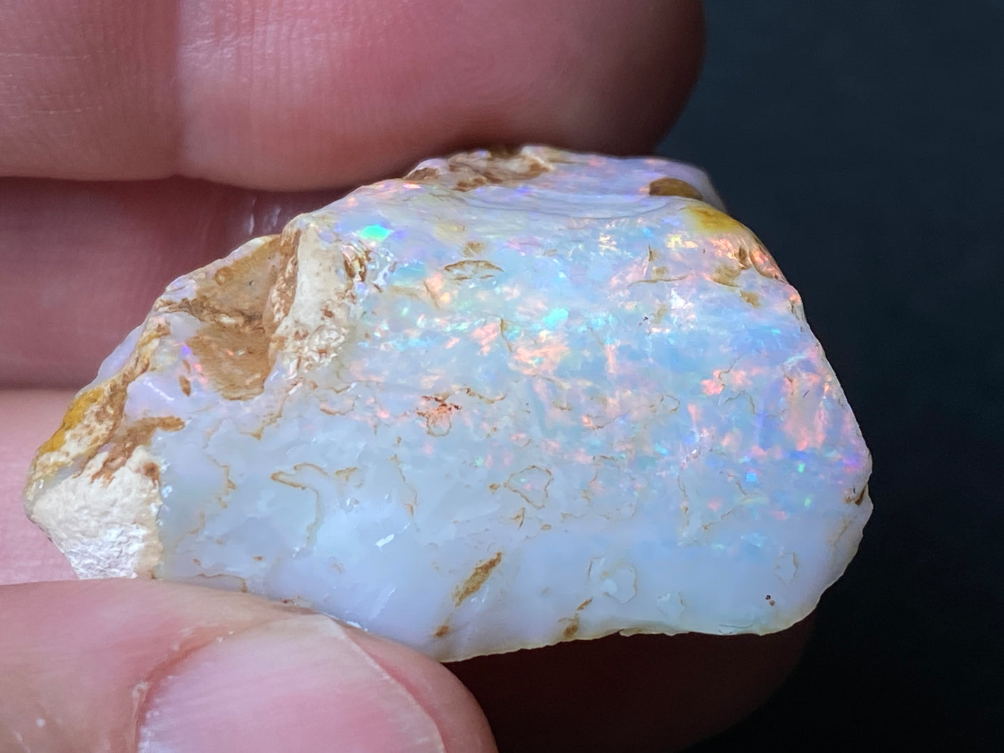 0.5oz, 75Cts, Coober Pedy Brilliant Crystal Opal Stone, AAA Quality, In The Rough, One Of The Best I Have Ever Seen.