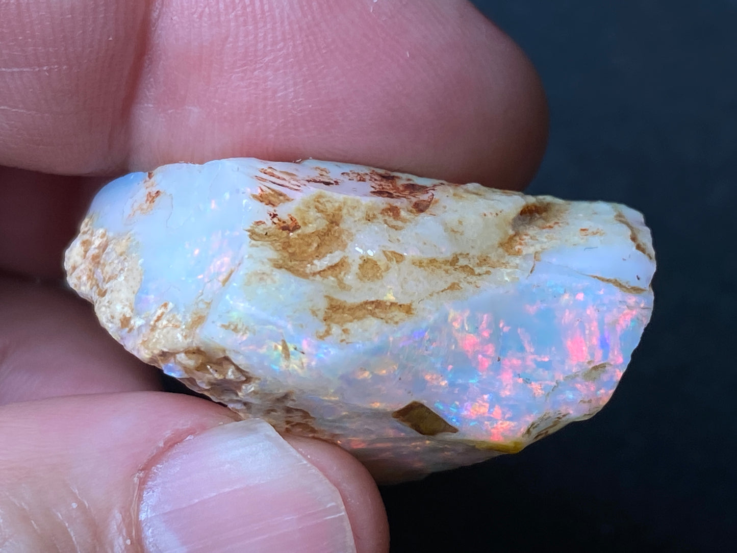 0.5oz, 75Cts, Coober Pedy Brilliant Crystal Opal Stone, AAA Quality, In The Rough, One Of The Best I Have Ever Seen.