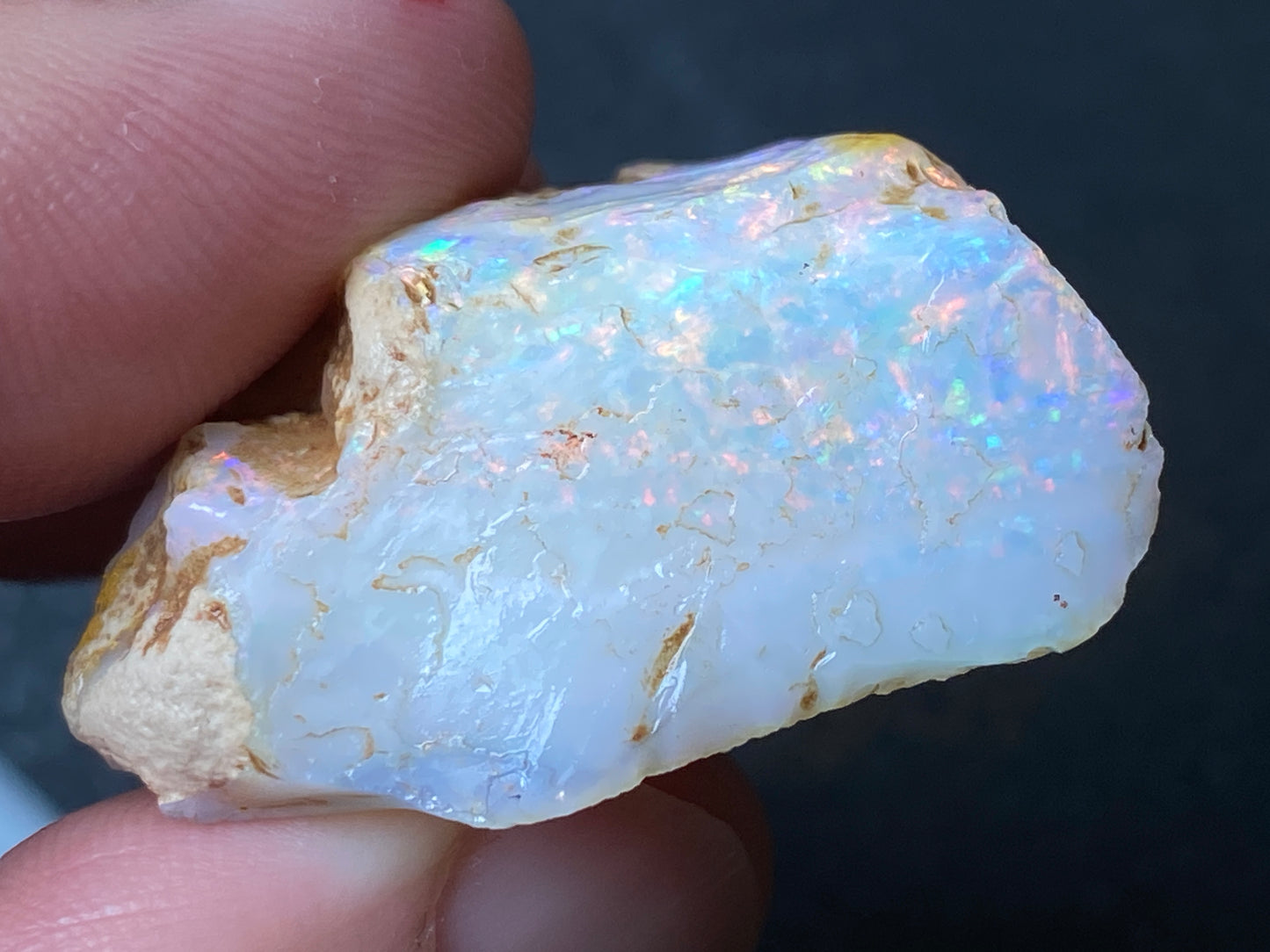 0.5oz, 75Cts, Coober Pedy Brilliant Crystal Opal Stone, AAA Quality, In The Rough, One Of The Best I Have Ever Seen.