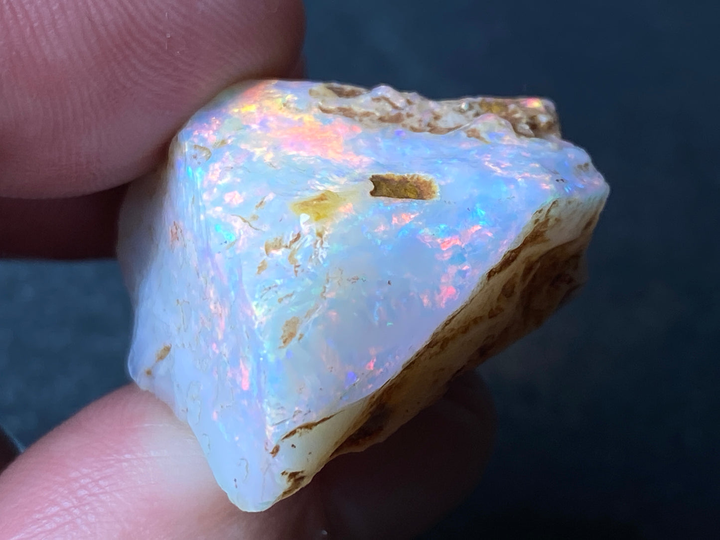 0.5oz, 75Cts, Coober Pedy Brilliant Crystal Opal Stone, AAA Quality, In The Rough, One Of The Best I Have Ever Seen.