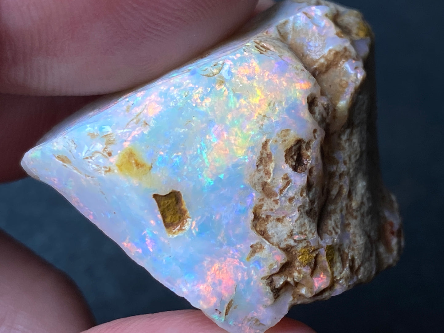 0.5oz, 75Cts, Coober Pedy Brilliant Crystal Opal Stone, AAA Quality, In The Rough, One Of The Best I Have Ever Seen.