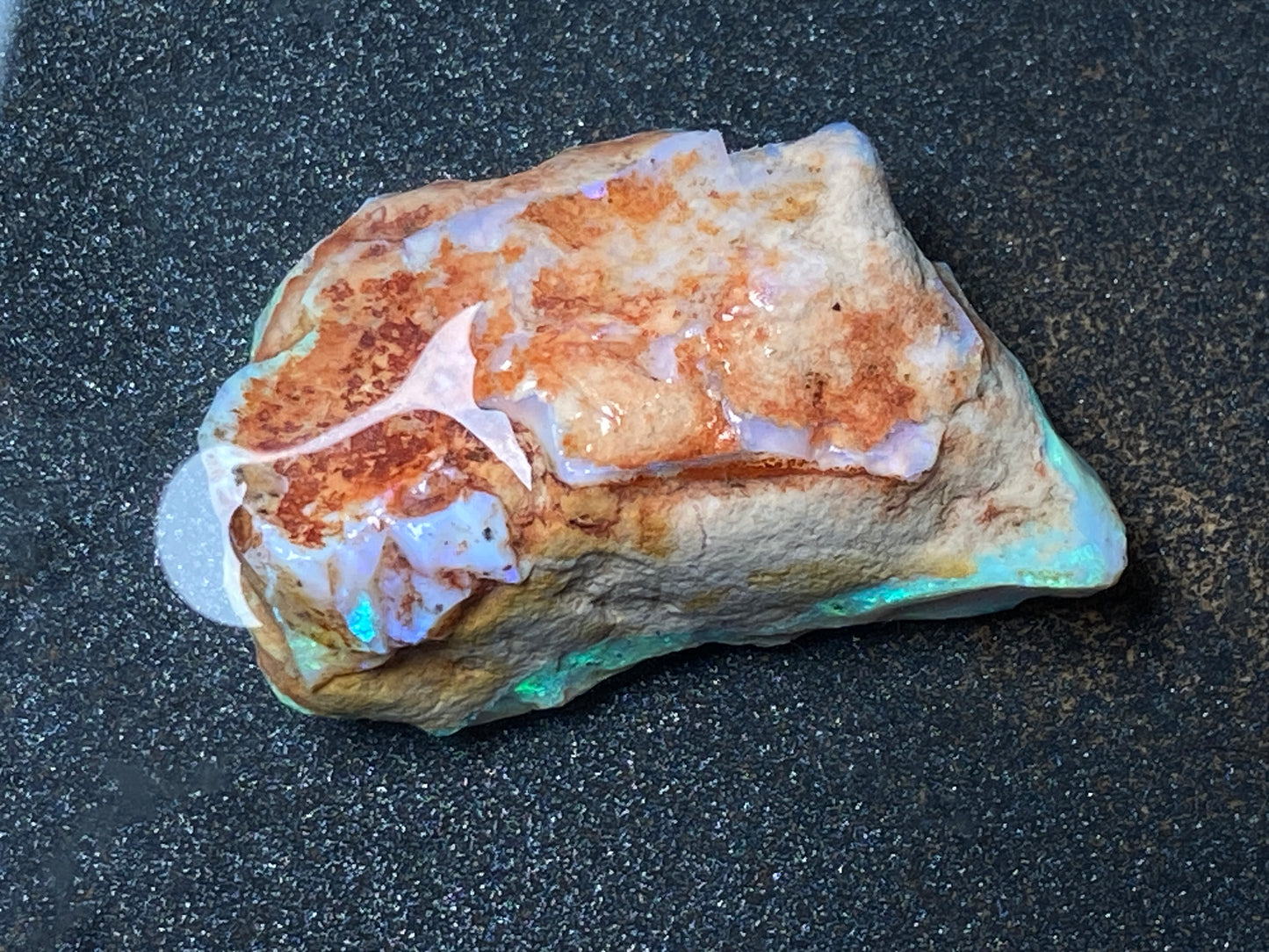 50 Carats Lightning Ridge Opal Stone, In The Rough, Green Crystal