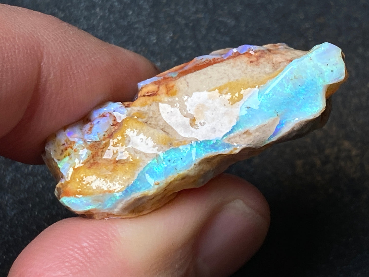 50 Carats Lightning Ridge Opal Stone, In The Rough, Green Crystal