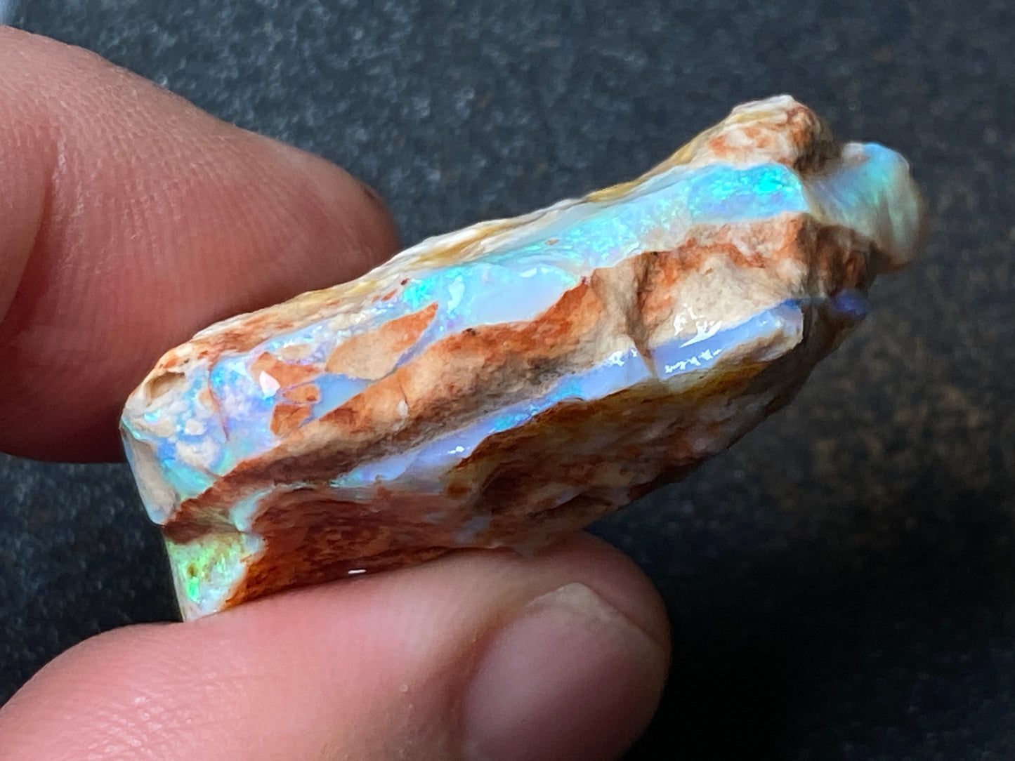 50 Carats Lightning Ridge Opal Stone, In The Rough, Green Crystal