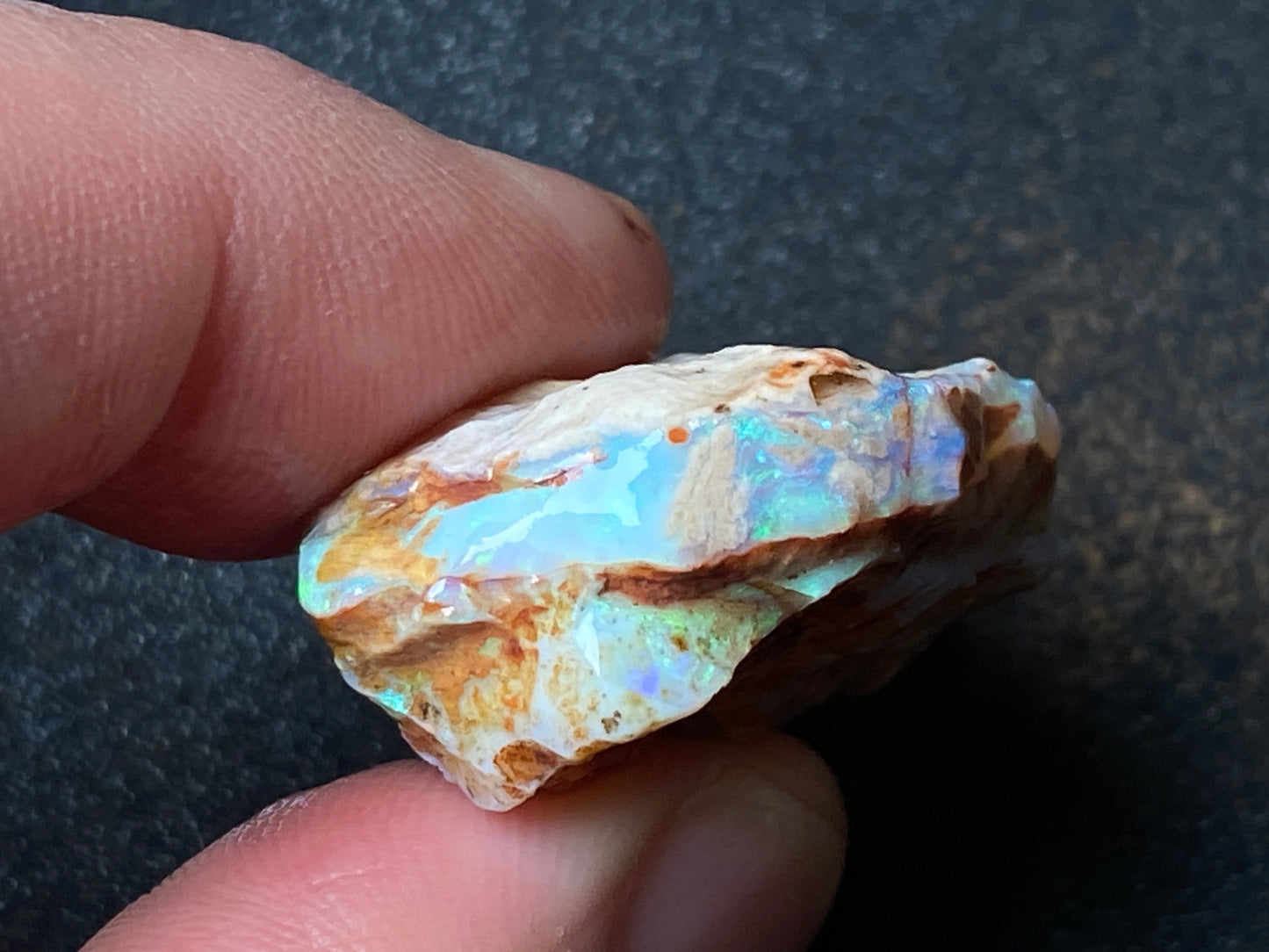 50 Carats Lightning Ridge Opal Stone, In The Rough, Green Crystal