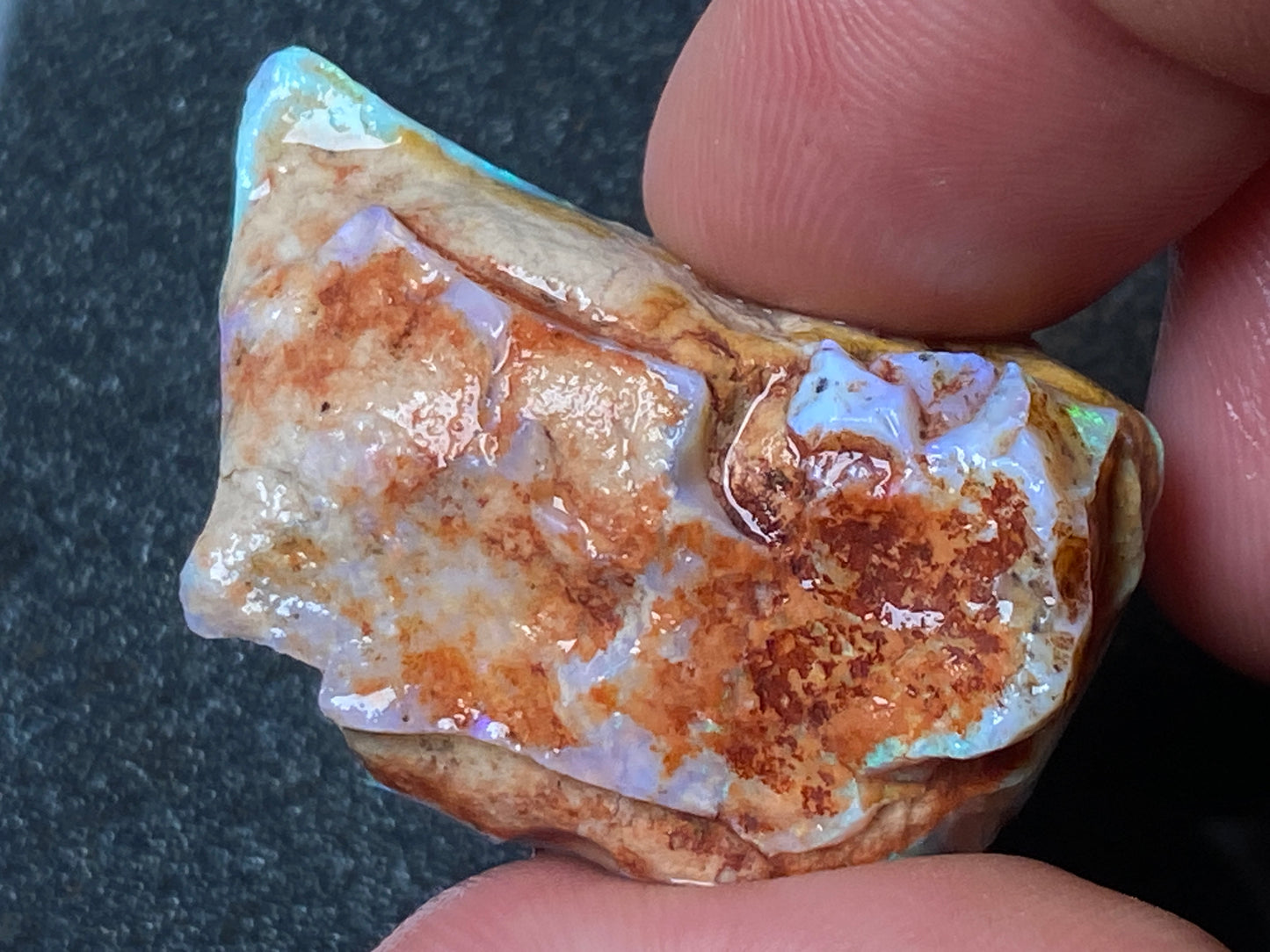 50 Carats Lightning Ridge Opal Stone, In The Rough, Green Crystal