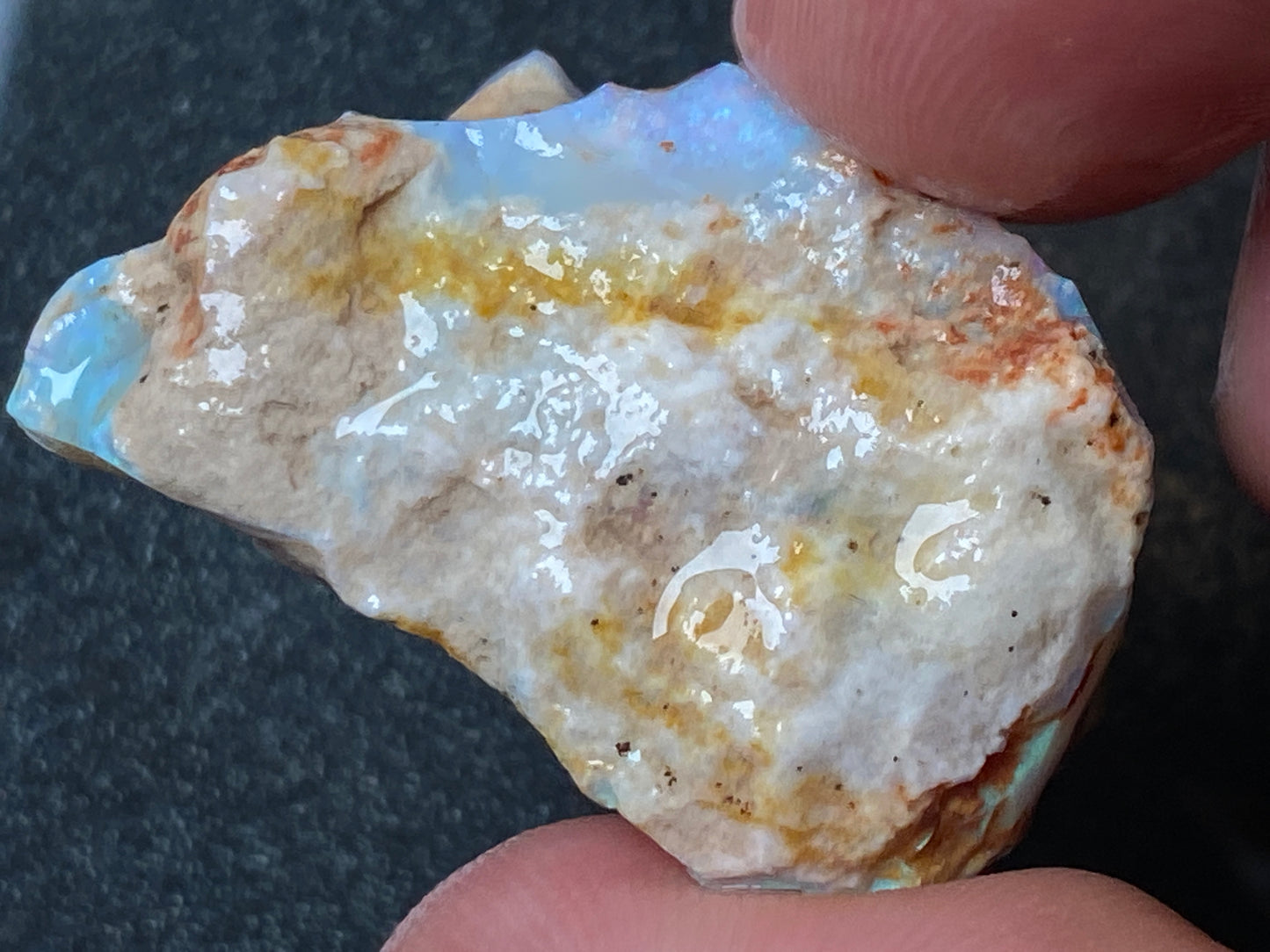 50 Carats Lightning Ridge Opal Stone, In The Rough, Green Crystal