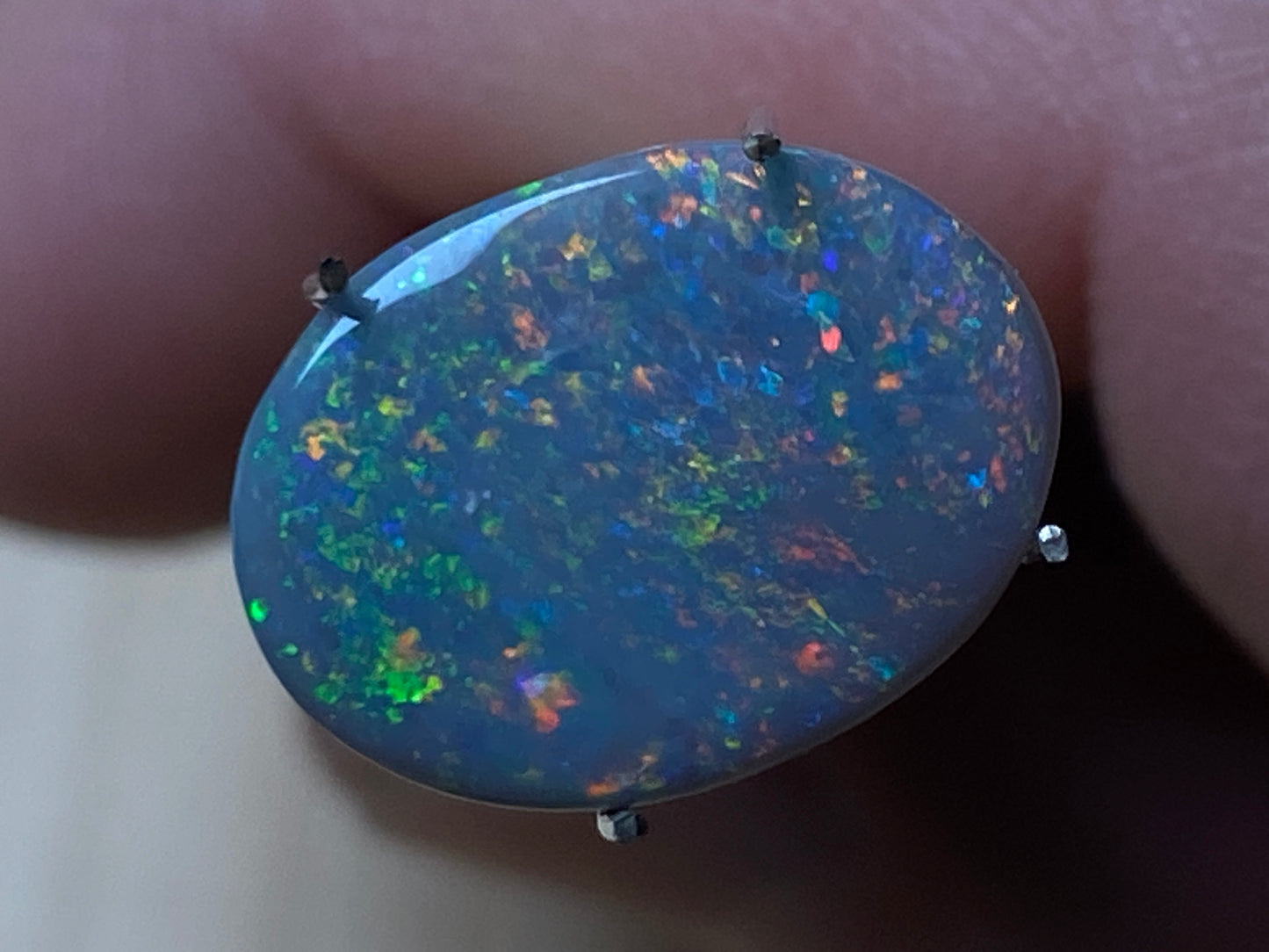 2.7 Carats Natural Australian Solid Dark Opal, Polished Mintabi, Beautiful Reds and Blues