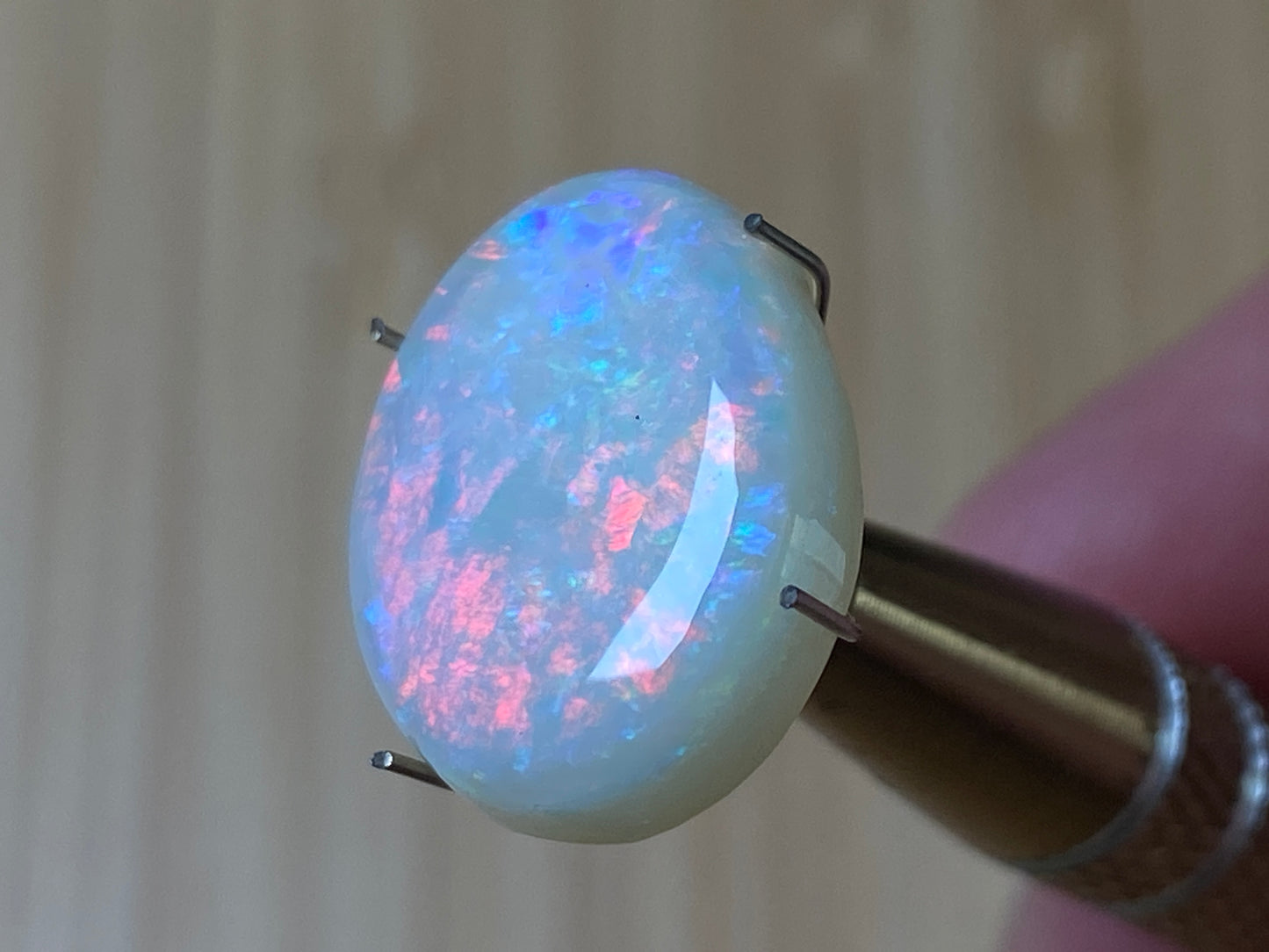 10 Carats Natural Australian Opal, Rare Andamooka Crystal Polished Stone, Full Of Fire